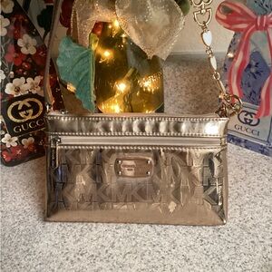 Michael Kors Metallic Gold Wristlet